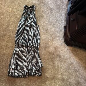 Elegant Zebra Print Sleeveless Dress